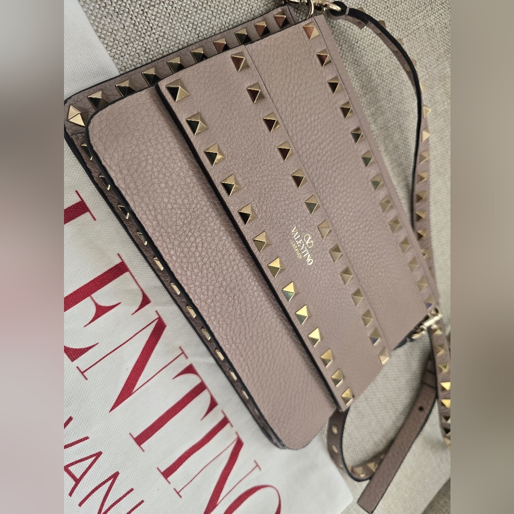 Valentino Garavani Small Rockstud Grainy Calfskin Crossbody Bag